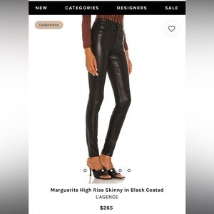 Marguerite high waisted coated pants